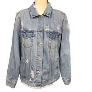 American Rag Denim Jacket Women Blue Size L 100% Cotton